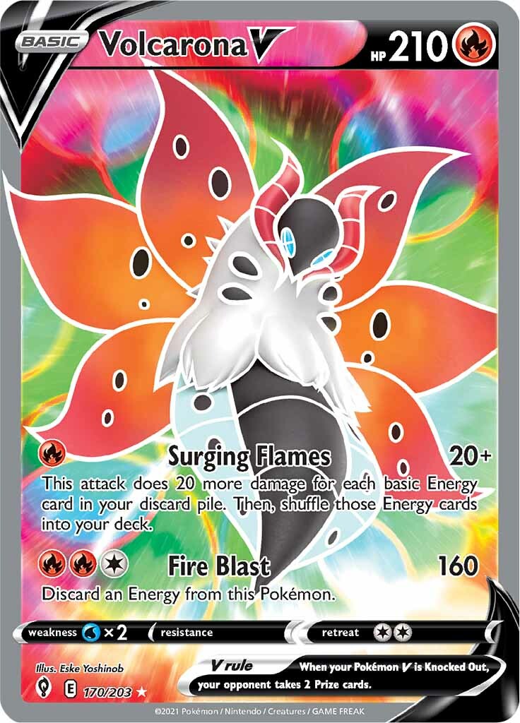 Volcarona V (170/203) [Sword & Shield: Evolving Skies] | Good Games North