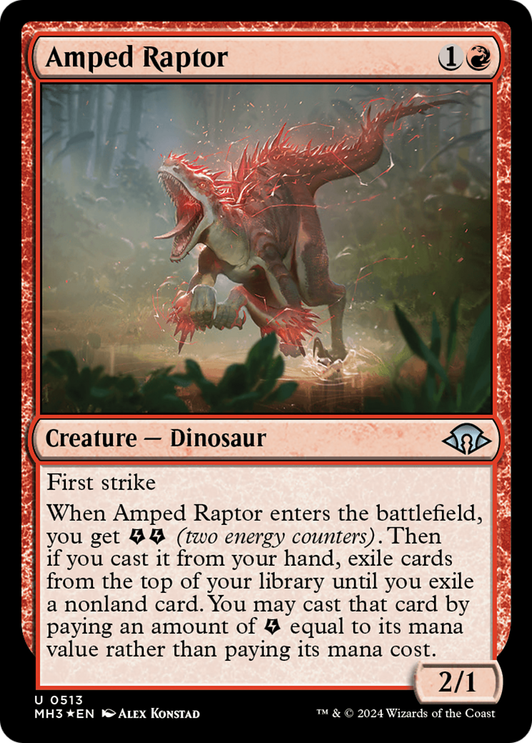 Amped Raptor (Ripple Foil) [Modern Horizons 3] | Good Games North