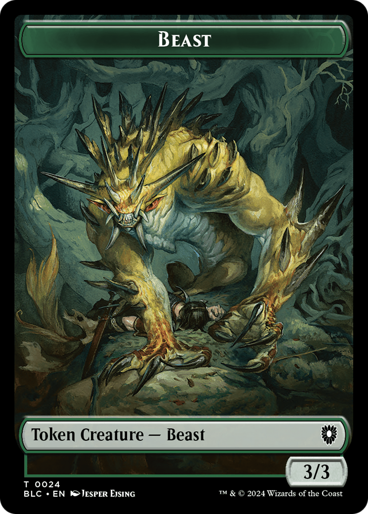 Beast (024) // Treasure Double-Sided Token [Bloomburrow Commander Tokens] | Good Games North