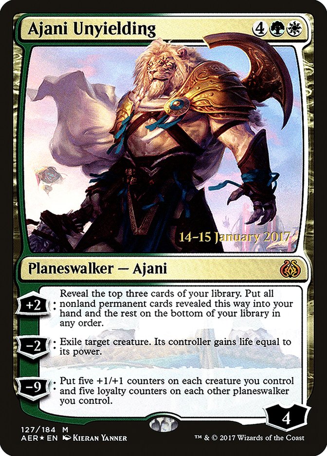 Ajani Unyielding [Aether Revolt Prerelease Promos] | Good Games North