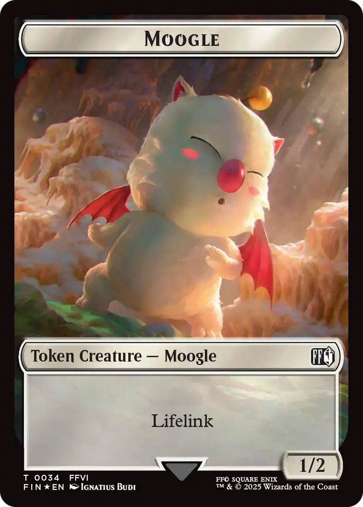 Moogle (0034) // Treasure (0036) Double-Sided Token (Surge Foil) [FINAL FANTASY Tokens] | Good Games North