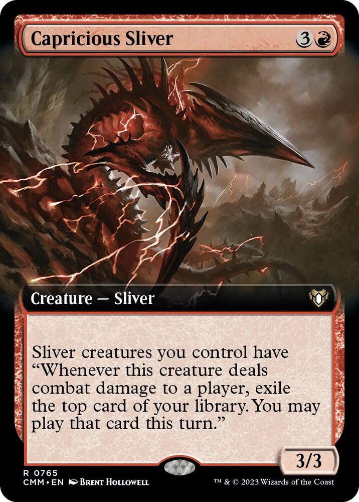 Capricious Sliver Extended Art (Commander Masters)  | Good Games North