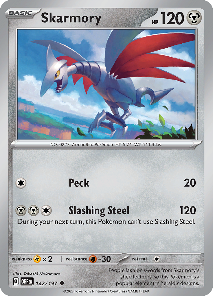 Skarmory (142/197) [Scarlet & Violet: Obsidian Flames] | Good Games North