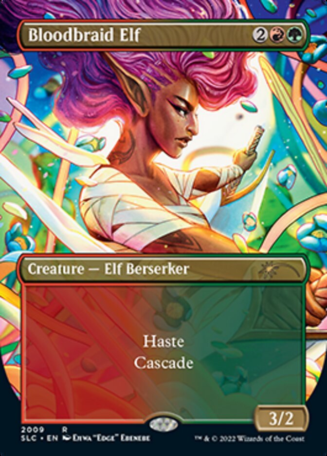 Bloodbraid Elf (Borderless Alternate Art) [Secret Lair Countdown Kit] | Good Games North