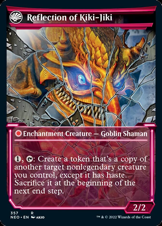 Fable of the Mirror-Breaker // Reflection of Kiki-Jiki (Showcase Soft Glow) [Kamigawa: Neon Dynasty] | Good Games North