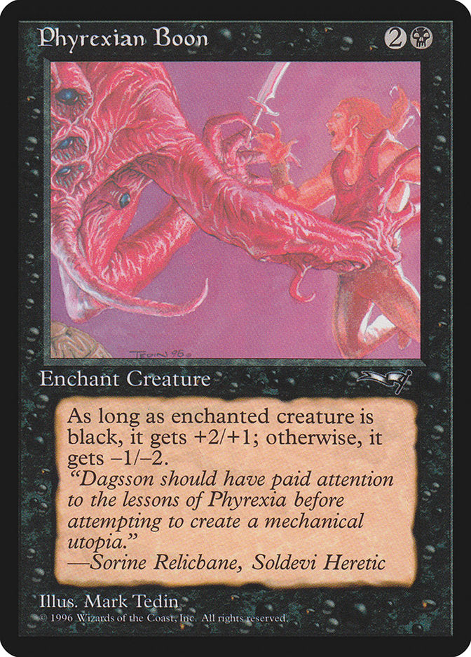 Phyrexian Boon (Person on the Right) [Alliances] | Good Games North