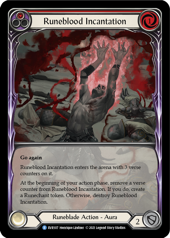 Runeblood Incantation (Red) [EVR107] (Everfest)  1st Edition Extended Art Rainbow Foil | Good Games North