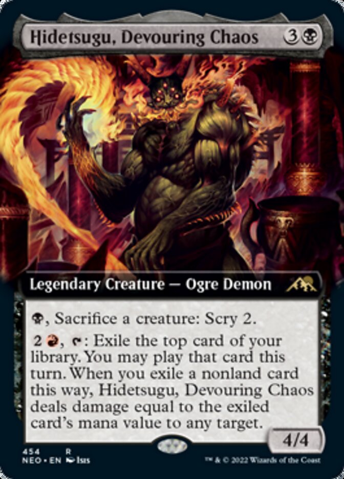 Hidetsugu, Devouring Chaos (Extended Art) [Kamigawa: Neon Dynasty] | Good Games North