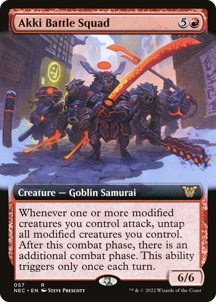 Akki Battle Squad Extended Art (Commander: Kamigawa: Neon Dynasty)  | Good Games North