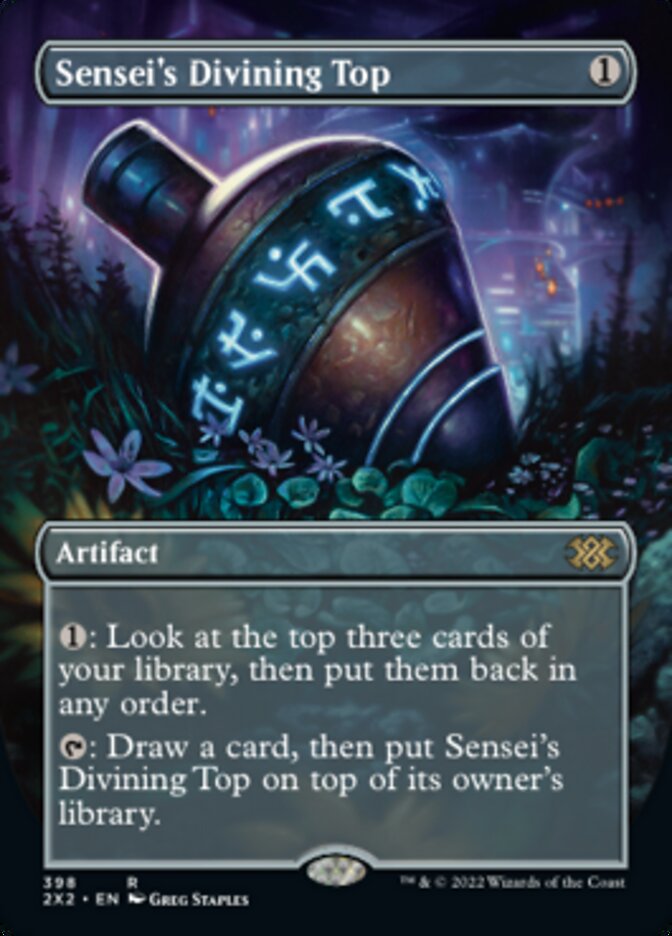 Sensei's Divining Top (Borderless Alternate Art) [Double Masters 2022] | Good Games North