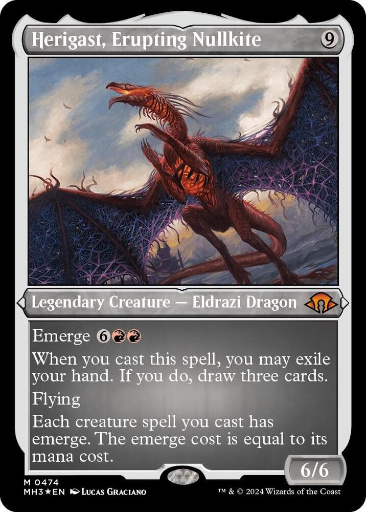 Herigast Erupting Nullkite Foil Etched (Modern Horizons 3)  - Foil | Good Games North