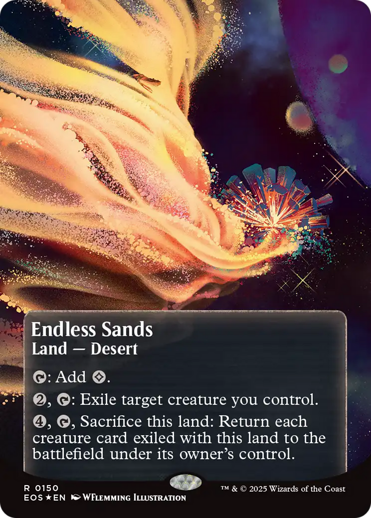 Endless Sands (0150) (Borderless) (Galaxy Foil) [Edge of Eternities: Stellar Sights] | Good Games North