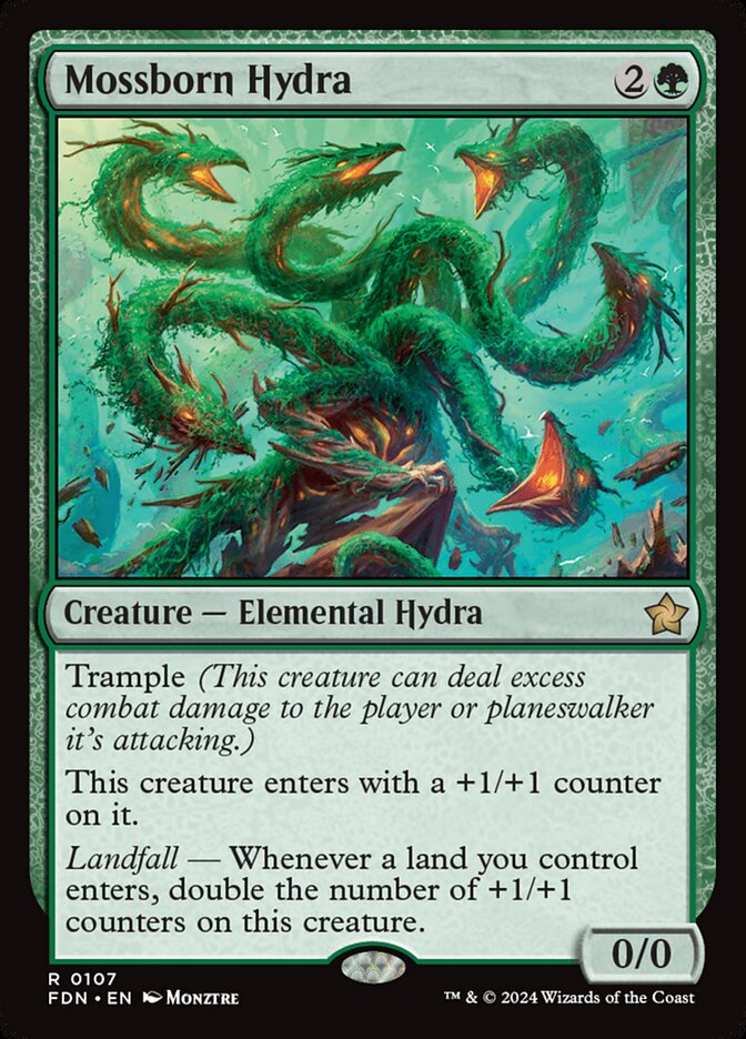 Mossborn Hydra 107 (Foundations)  | Good Games North