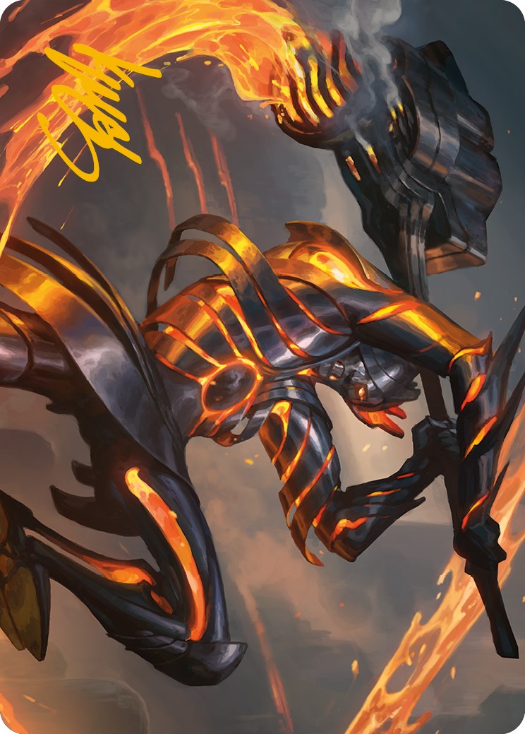 Forgehammer Centurion Art Card (Gold-Stamped Signature) [Phyrexia: All Will Be One Art Series] | Good Games North