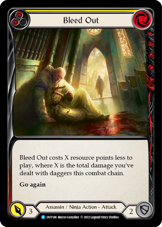 Bleed Out (Yellow) [OUT146] (Outsiders)  Rainbow Foil | Good Games North