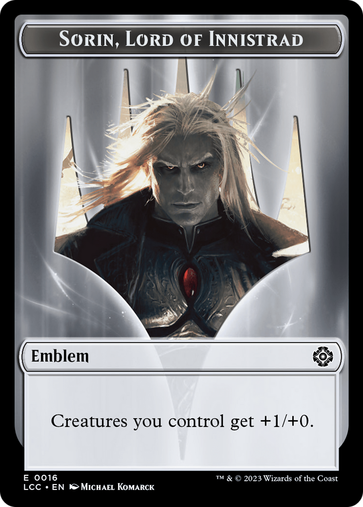 Emblem - Sorin, Lord of Innistrad // Vampire (0004) Double-Sided Token [The Lost Caverns of Ixalan Commander Tokens] | Good Games North