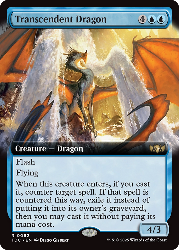 Transcendent Dragon (Extended Art) [Tarkir: Dragonstorm Commander] | Good Games North