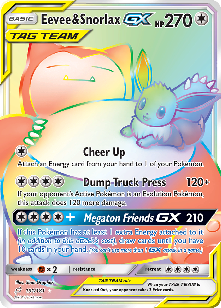 Eevee & Snorlax GX (191/181) [Sun & Moon: Team Up] | Good Games North