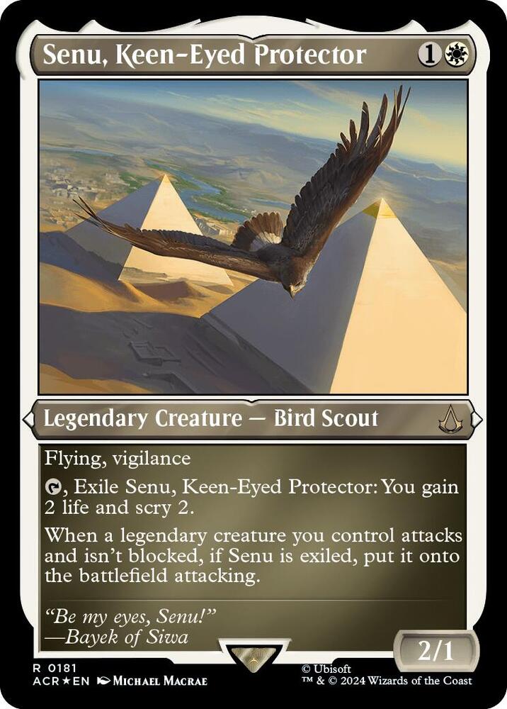 Senu, Keen-Eyed Protector 181 (Universes Beyond: Assassin's Creed)  - Etched Foil | Good Games North