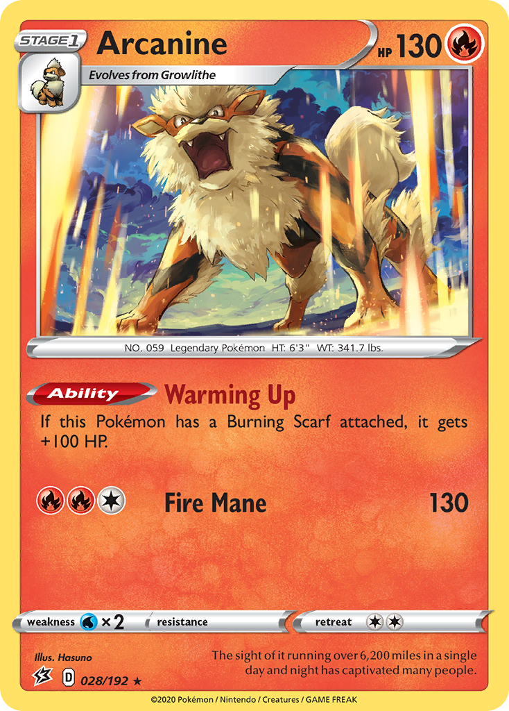 Arcanine (028/192) [Sword & Shield: Rebel Clash] | Good Games North