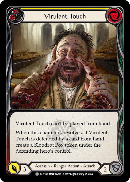 Virulent Touch (Yellow) [OUT169] (Outsiders)  Rainbow Foil | Good Games North