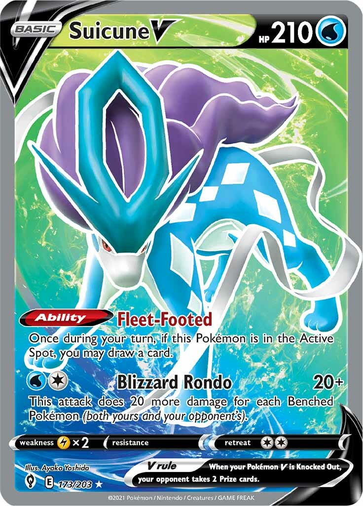 Suicune V (173/203) [Sword & Shield: Evolving Skies] | Good Games North