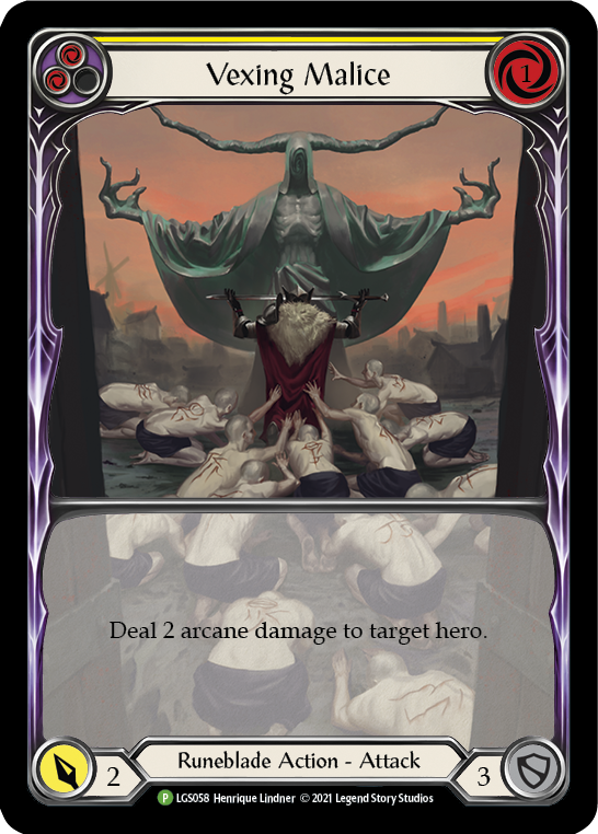 Vexing Malice (Yellow) [LGS058] (Promo)  Rainbow Foil | Good Games North