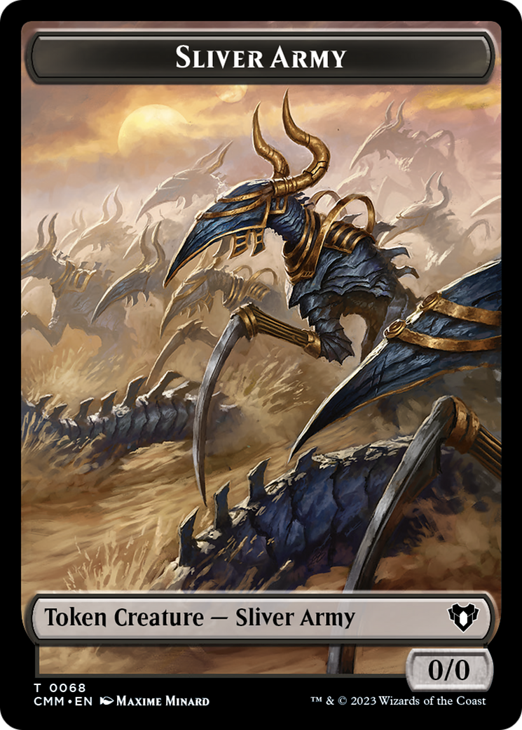 Sliver Army // Sliver Double-Sided Token [Commander Masters Tokens] | Good Games North