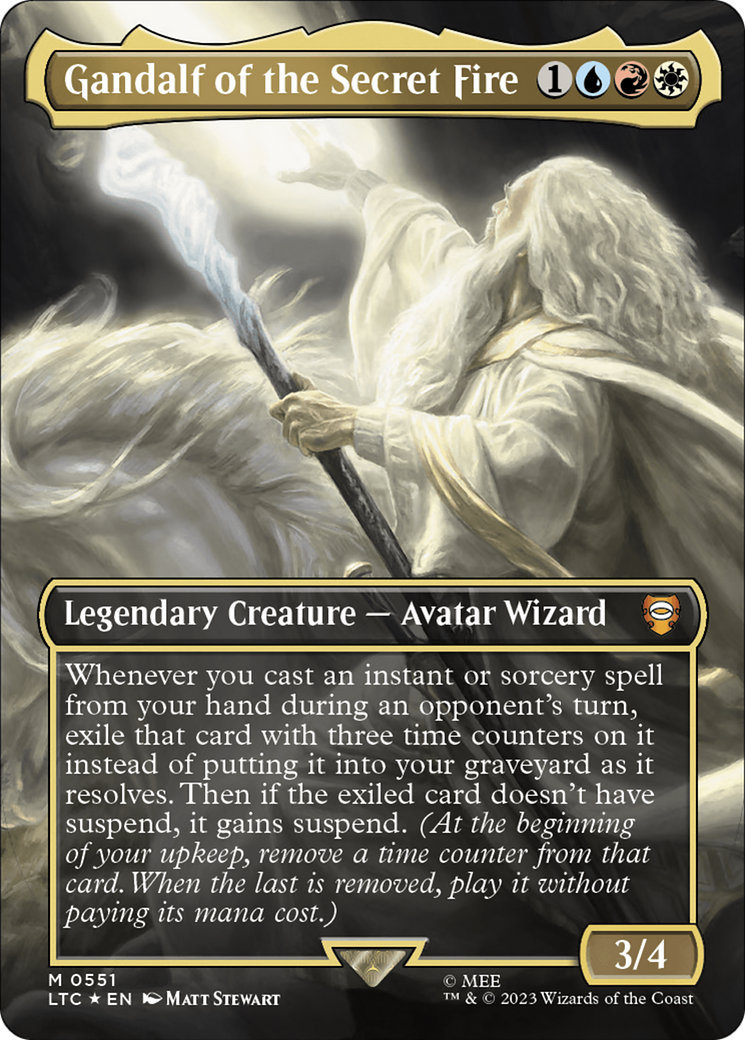Gandalf of the Secret Fire (Borderless) (Surge Foil) [The Lord of the Rings: Tales of Middle-Earth Commander] | Good Games North