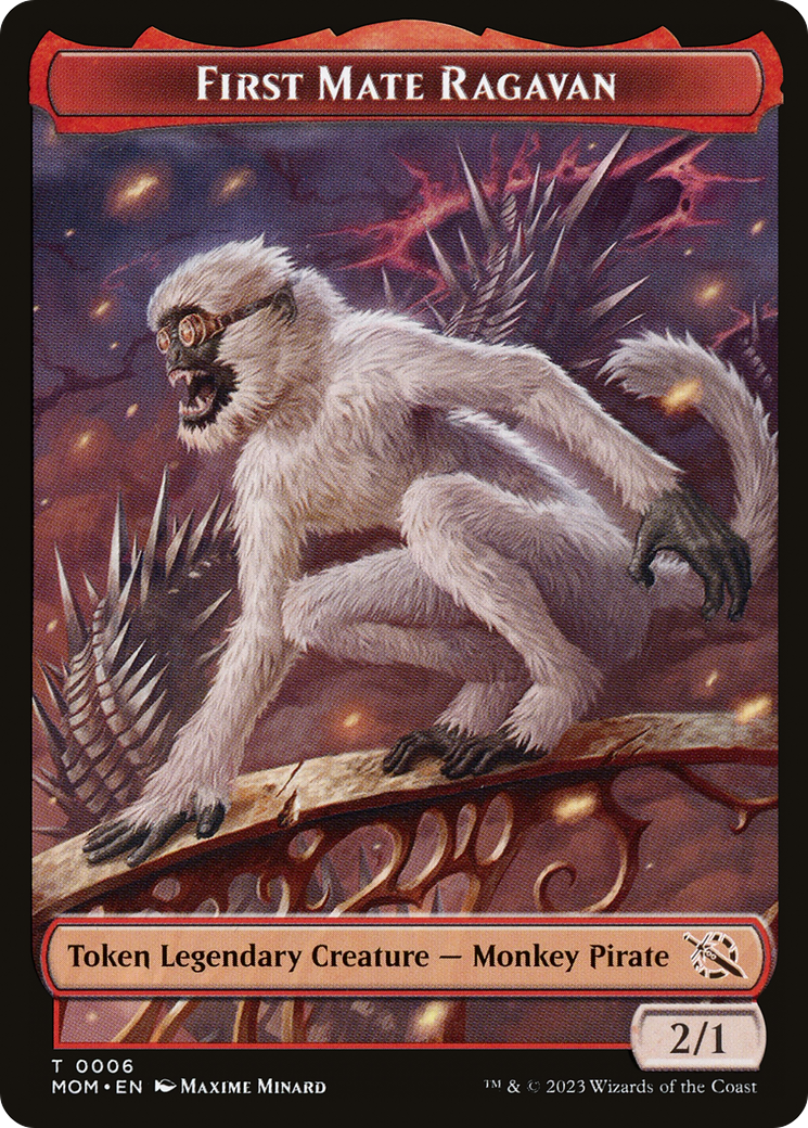 First Mate Ragavan // Teferi's Talent Emblem Double-Sided Token [March of the Machine Commander Tokens] | Good Games North