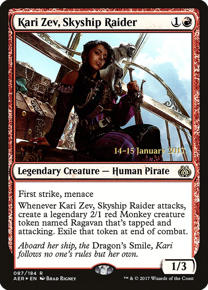 Kari Zev, Skyship Raider [Aether Revolt Prerelease Promos] | Good Games North