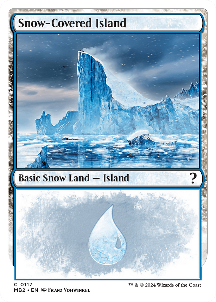 Snow-Covered Island (White Border) [Mystery Booster 2] | Good Games North