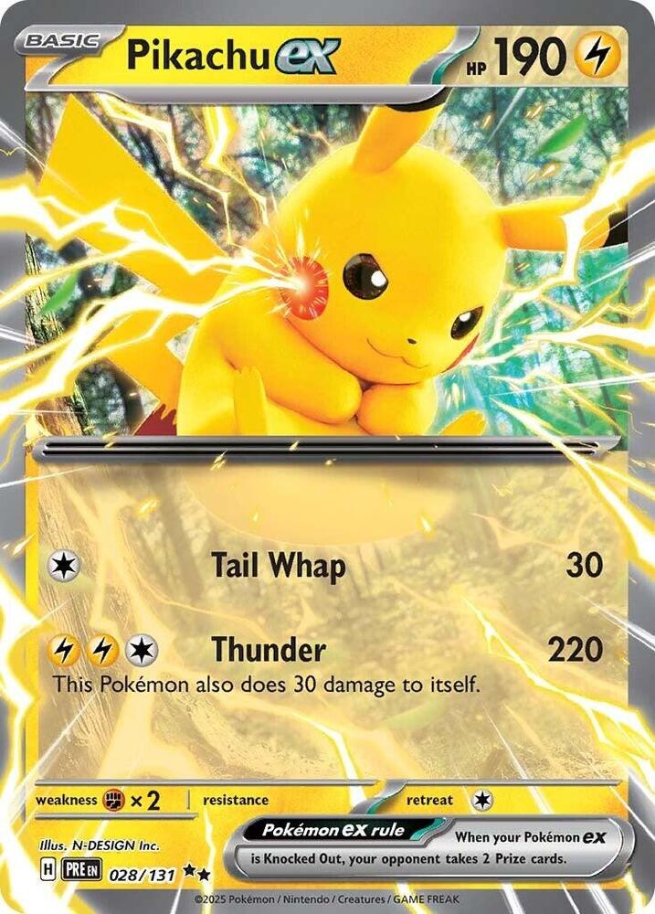 Pikachu ex (028/131) [Scarlet & Violet: Prismatic Evolutions] | Good Games North