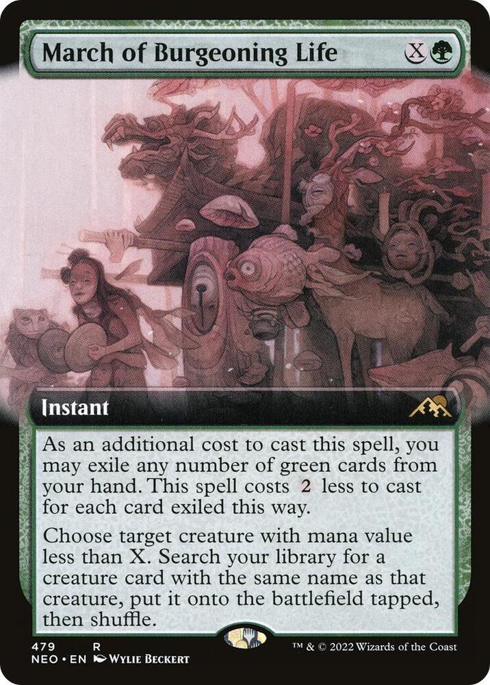 March of Burgeoning Life 479/302 (Kamigawa: Neon Dynasty)  - Extended Art | Good Games North