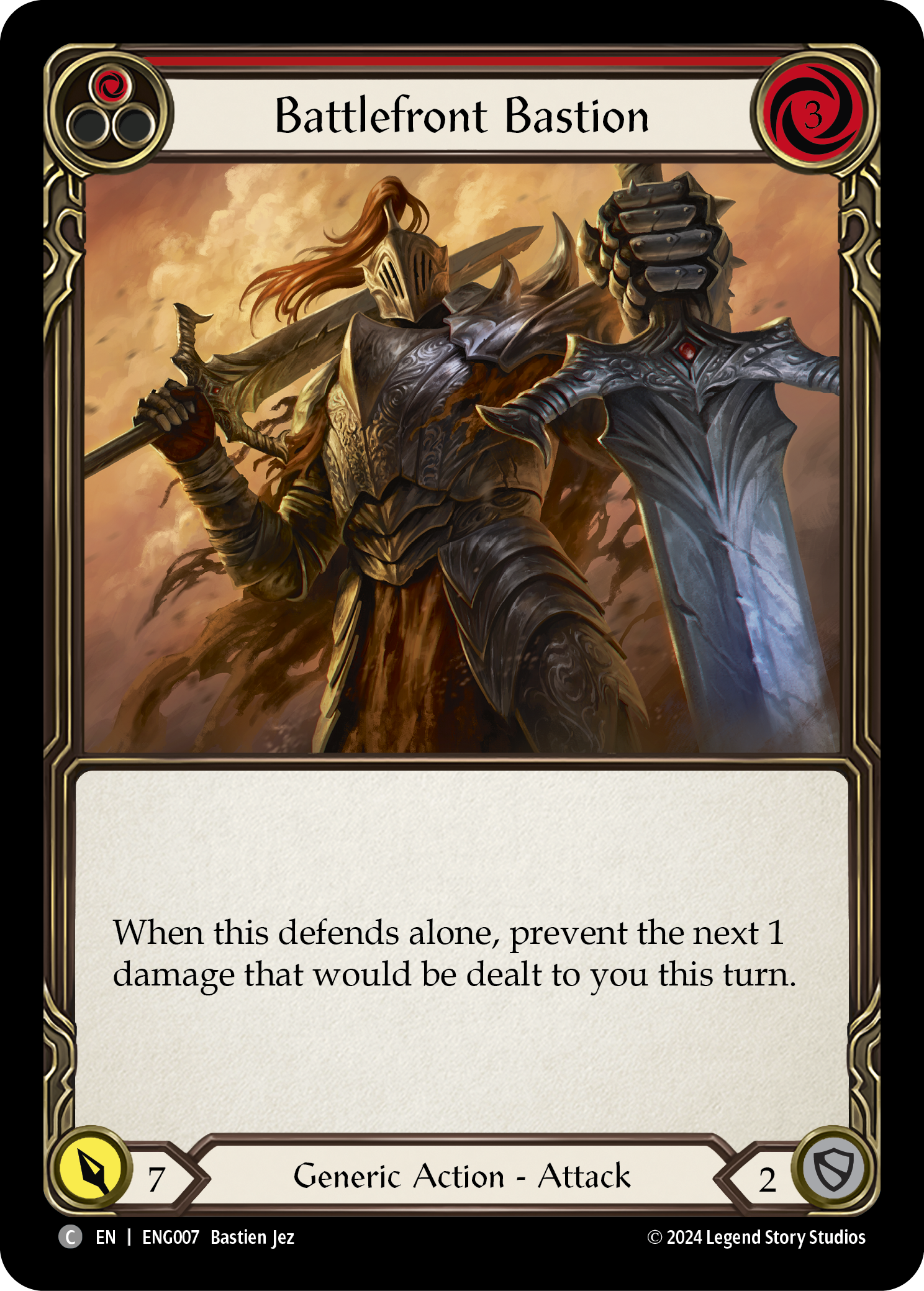 Battlefront Bastion (Red) [ENG007] (Part the Mistveil Enigma Blitz Deck) | Good Games North