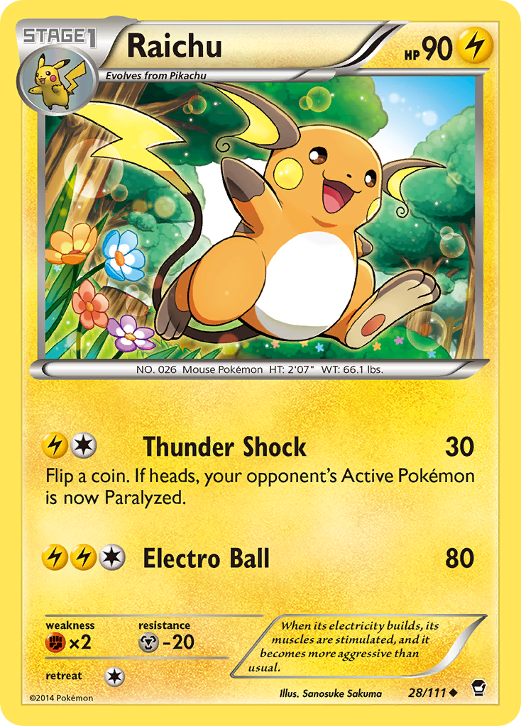 Raichu (28/111) [XY: Furious Fists] | Good Games North
