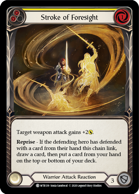 Stroke of Foresight (Yellow) [U-WTR139] (Welcome to Rathe Unlimited)  Unlimited Rainbow Foil | Good Games North