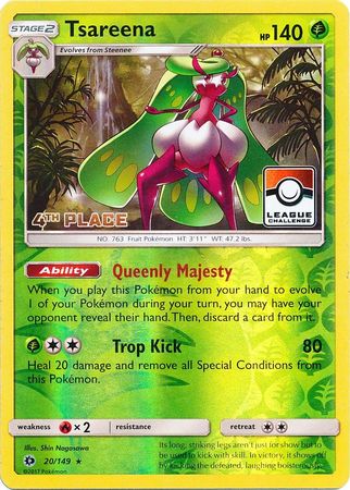 Tsareena (20/149) (League 4th Place) [Sun & Moon: Base Set] | Good Games North