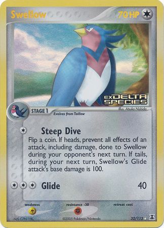 Swellow (32/113) (Stamped) [EX: Delta Species] | Good Games North