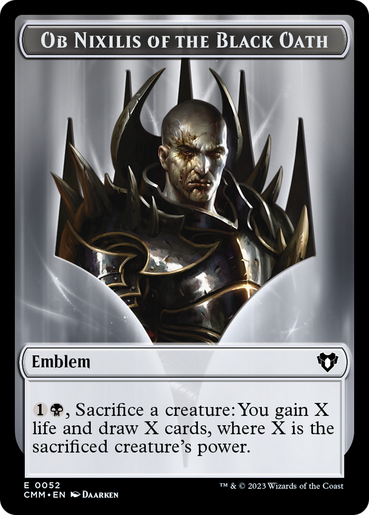 Ob Nixilis of the Black Oath Emblem [Commander Masters Tokens] | Good Games North