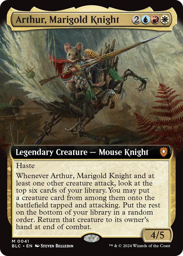 Arthur, Marigold Knight (Extended Art) [Bloomburrow Commander] | Good Games North