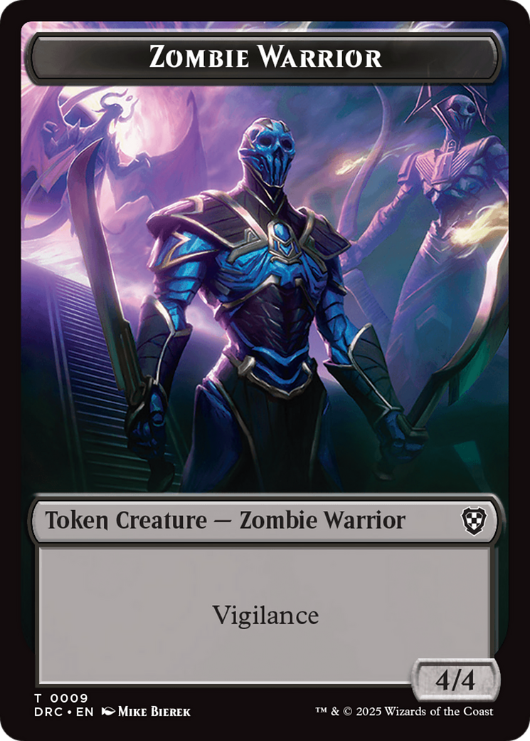 Zombie Army // Zombie Warrior Double-Sided Token [Aetherdrift Tokens] | Good Games North