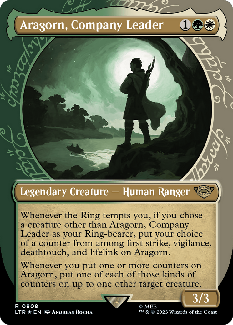 Aragorn, Company Leader (Showcase) (Surge Foil) [The Lord of the Rings: Tales of Middle-Earth] | Good Games North