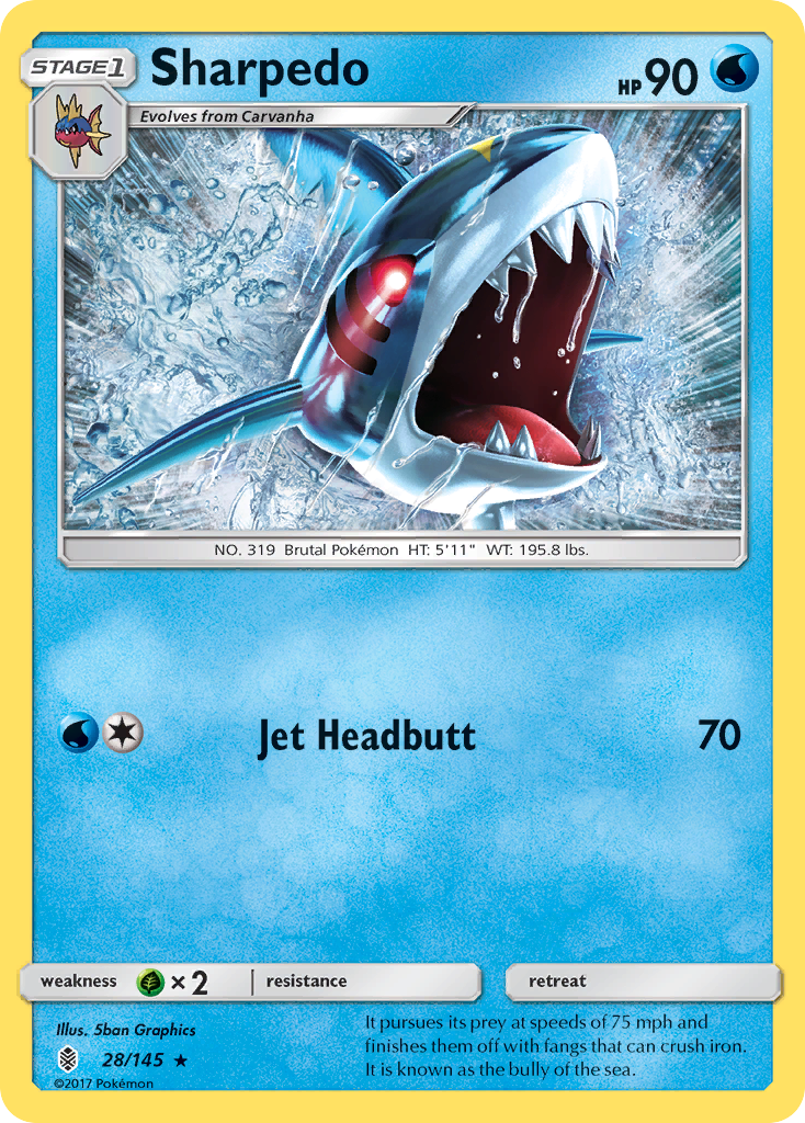 Sharpedo (28/145) [Sun & Moon: Guardians Rising] | Good Games North