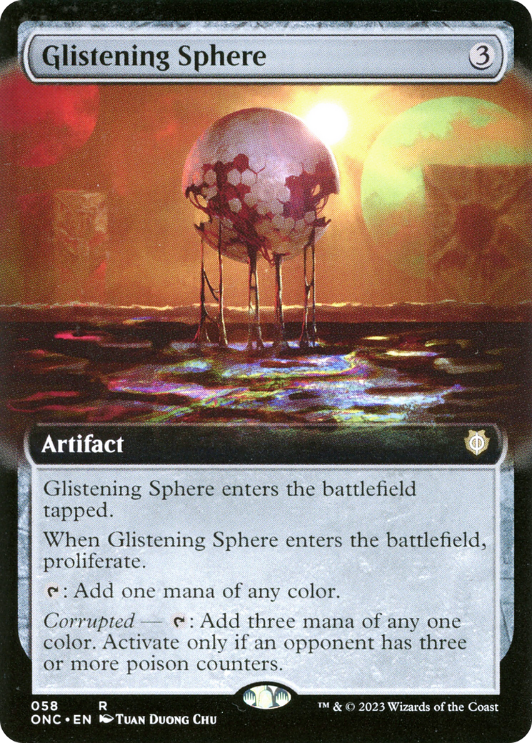 Glistening Sphere (Extended Art) [Phyrexia: All Will Be One Commander] | Good Games North