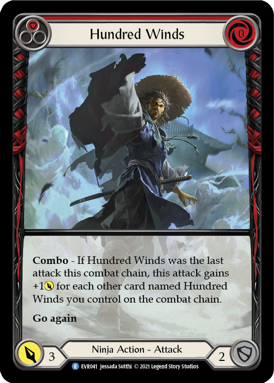 Hundred Winds (Red) [EVR041] (Everfest)  1st Edition Extended Art Rainbow Foil | Good Games North