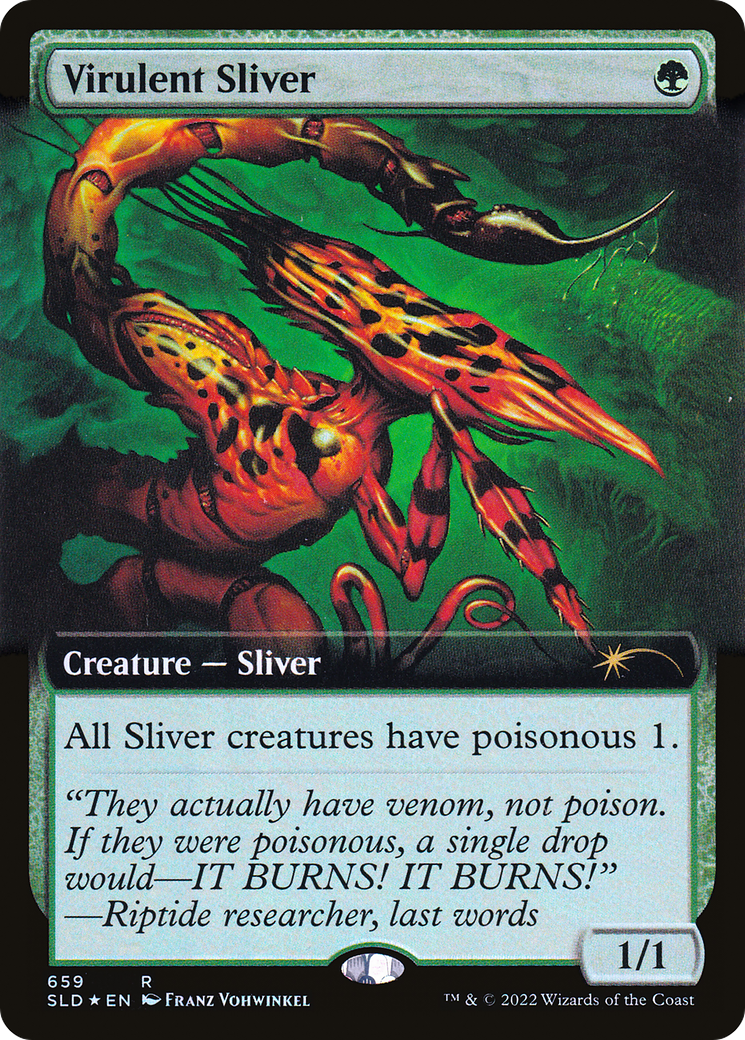 Virulent Sliver (Extended Art) (Step-and-Compleat Foil) [Secret Lair Drop Promos] | Good Games North