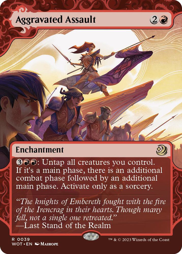 Aggravated Assault 39 (Wilds of Eldraine: Enchanting Tales)  - Showcase Foil | Good Games North