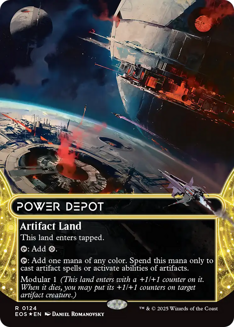 Power Depot (0124) (Borderless) (Galaxy Foil) [Edge of Eternities: Stellar Sights] | Good Games North