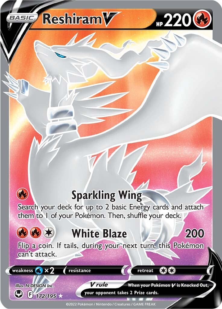 Reshiram V (172/195) [Sword & Shield: Silver Tempest] | Good Games North